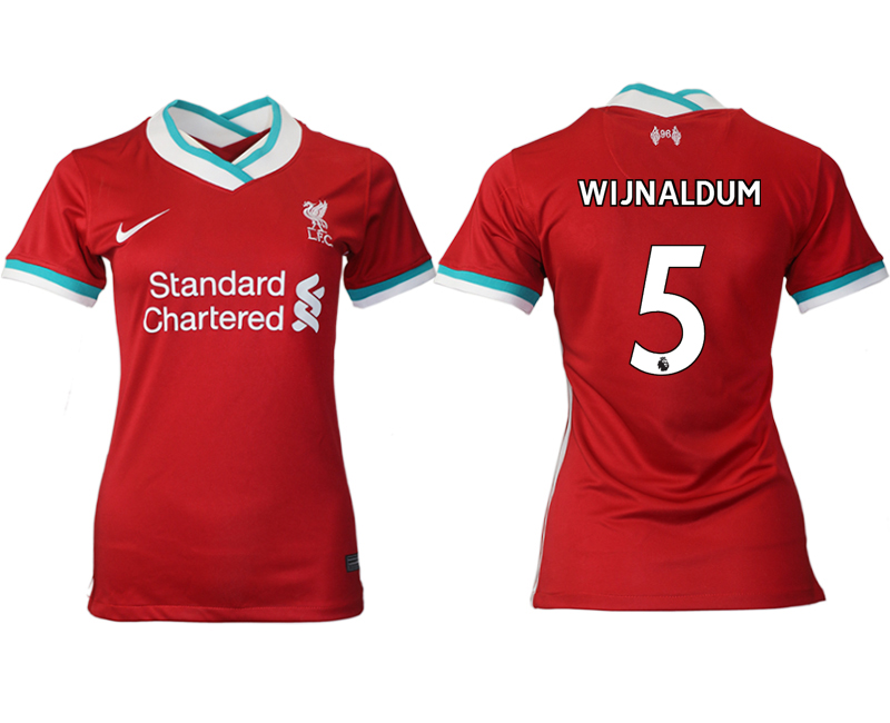 Women 2020-2021 Liverpool home aaa version #5 red Soccer Jerseys->liverpool jersey->Soccer Club Jersey